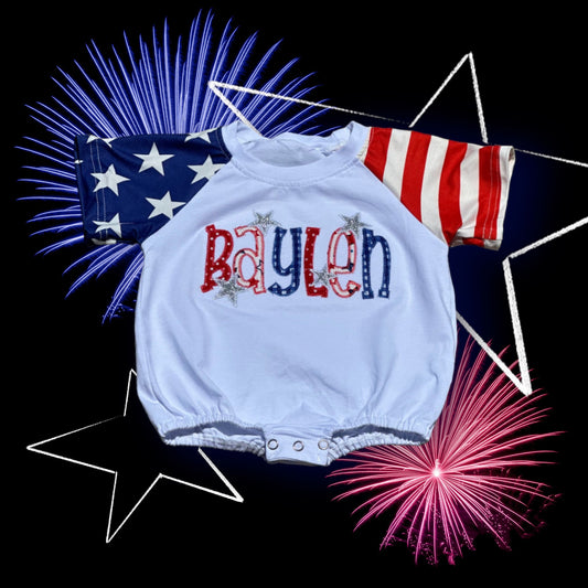 RTS • Wholesale Flag Bubble Romper