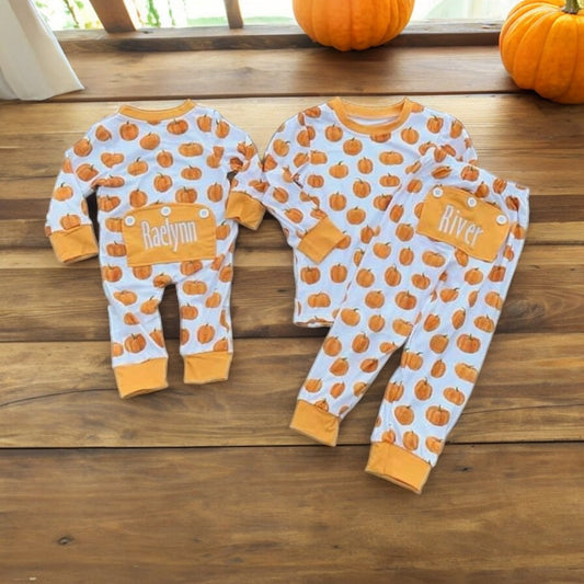 RTS • Wholesale Pumpkin Booty Flap Two Piece Set