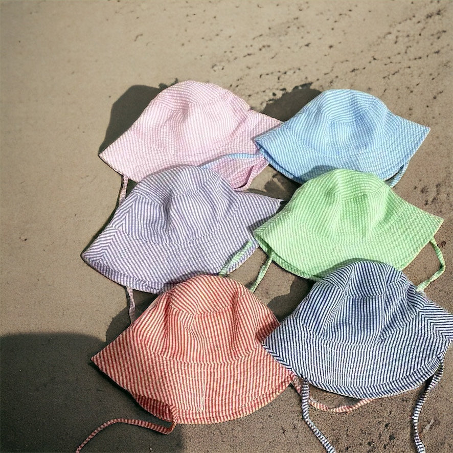 RTS•Wholesale Seersucker Sun Hat