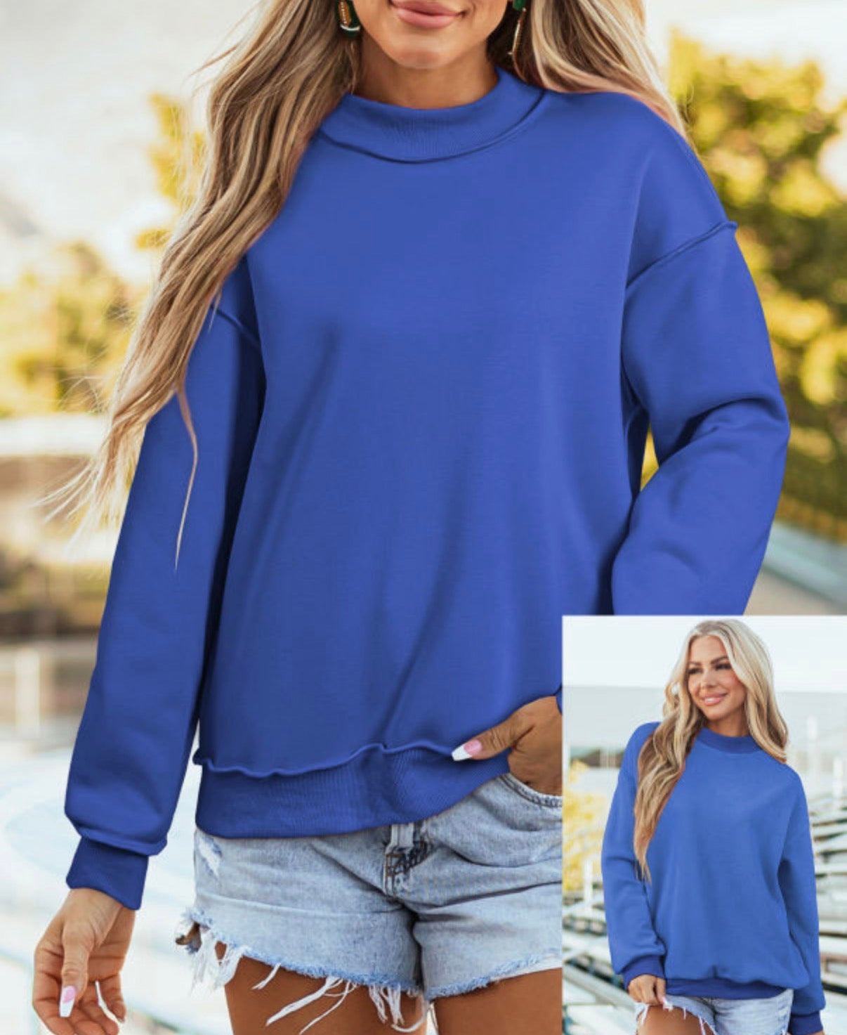 *PREORDER* Oversized Reversible Mock Neck Sweatshirt