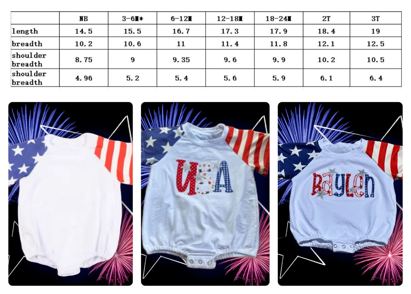 RTS • Wholesale Flag Bubble Romper