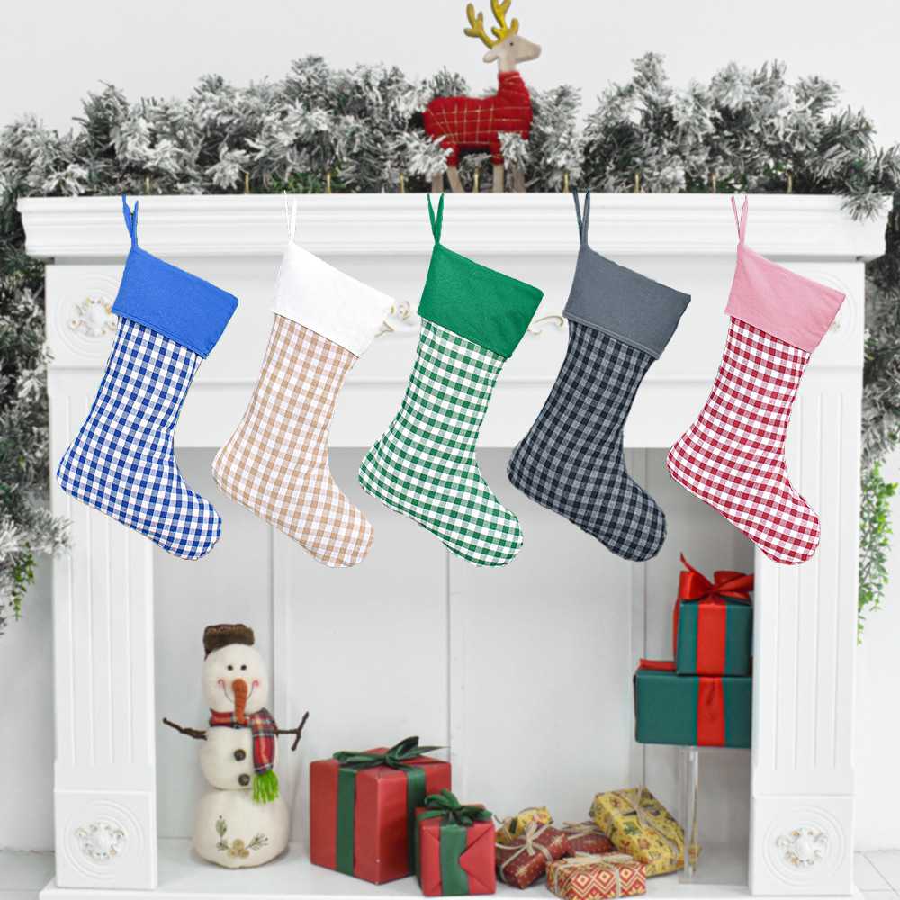 RTS • Wholesale Gingham Santa Sack & Stockings