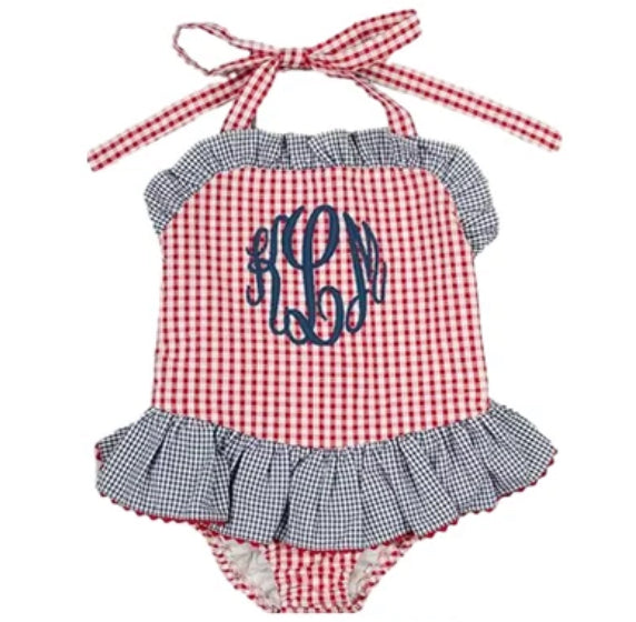 RTS • Wholesale One Piece Seersucker Swimwear