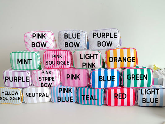 RTS Wholesale Stripe cosmetic bag