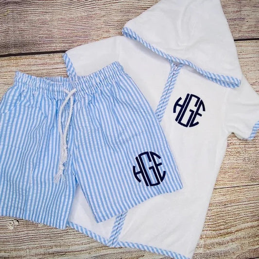 RTS • Wholesale Seersucker Swim Coverup WITHOUT Ruffles