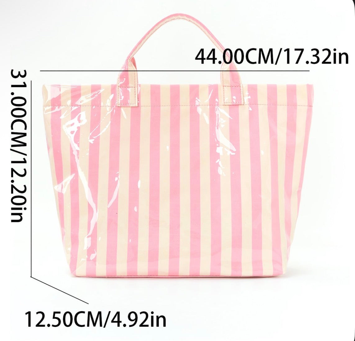 *PREORDER* Stripe Plastic Tote Bag