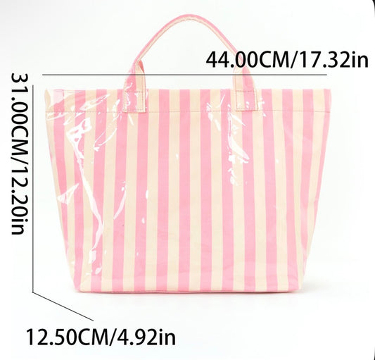 RTS • Stripe Plastic Tote Bag