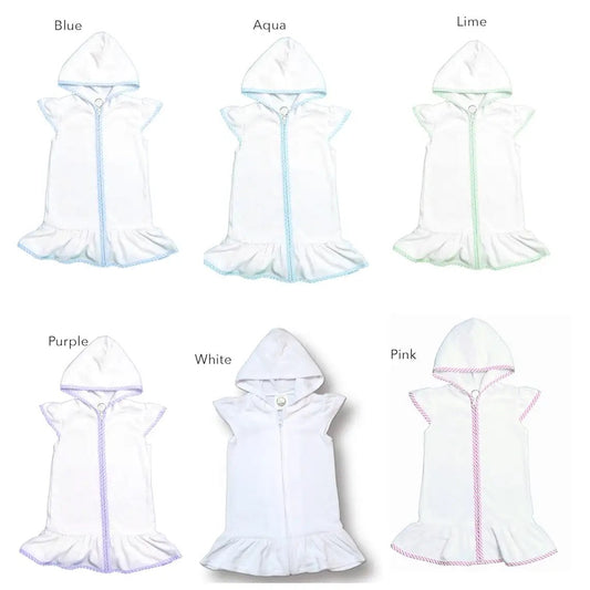 RTS • Wholesale Seersucker Swim Coverup WITH Ruffles