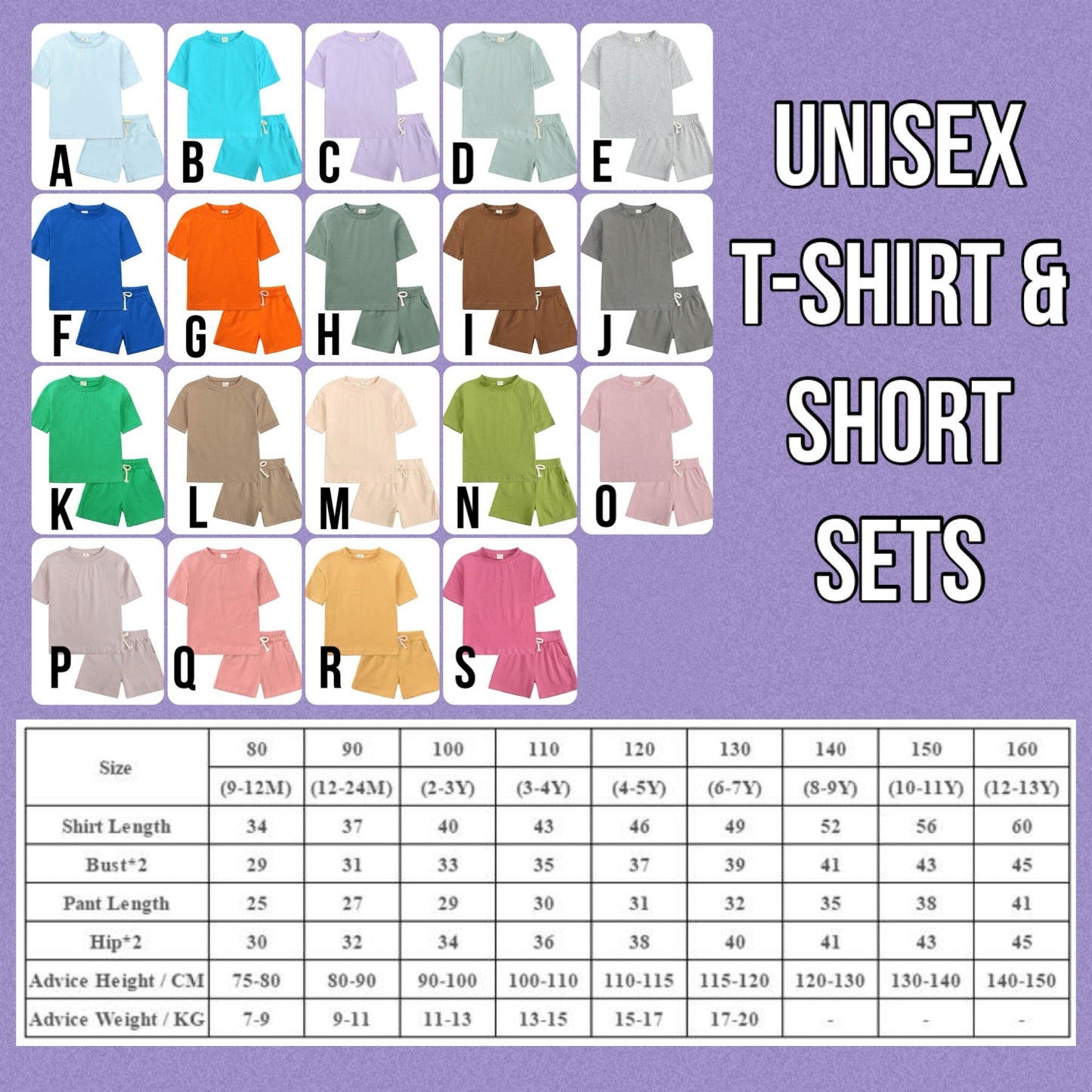 *Preorder* Wholesale Infant/Toddler Unisex Short Set