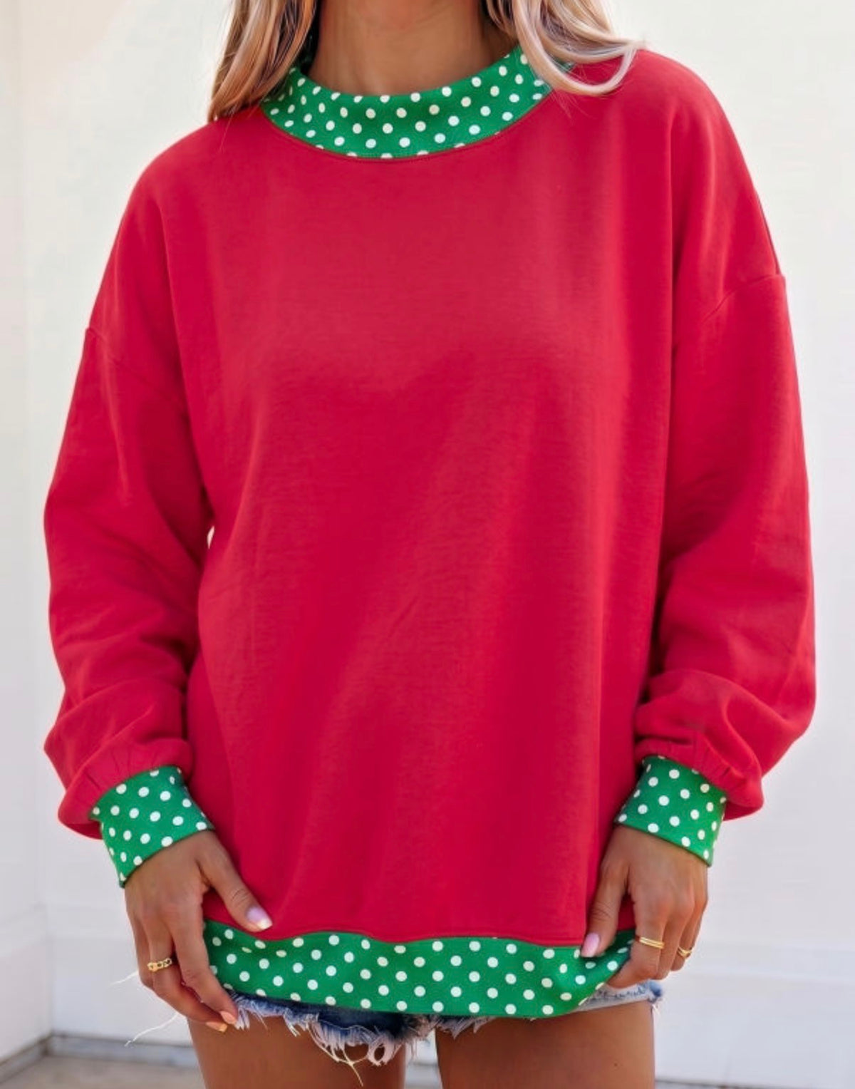 *PREORDER* Oversized Trimmed Mock Neck Sweatshirt