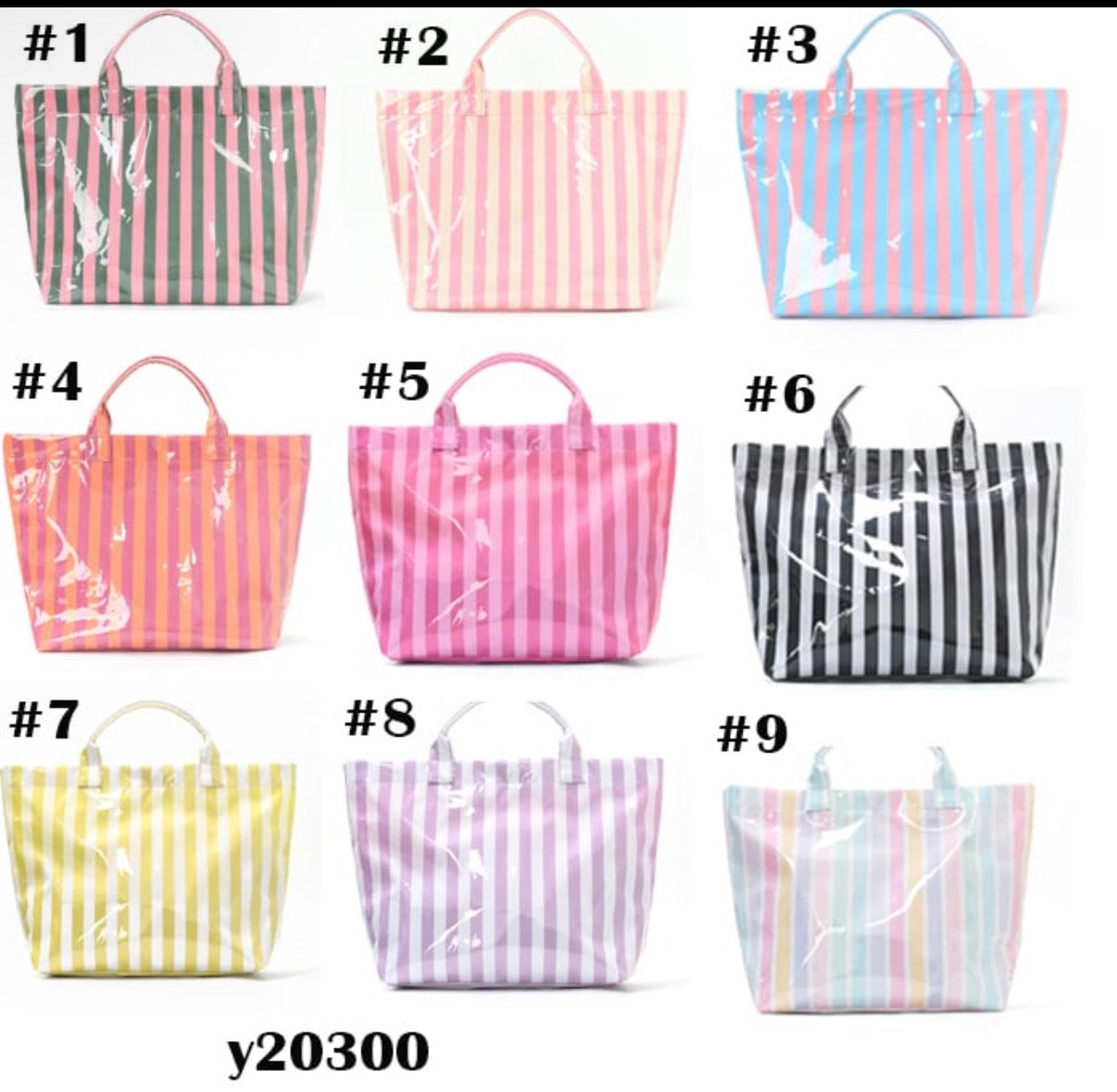 *PREORDER* Stripe Plastic Tote Bag