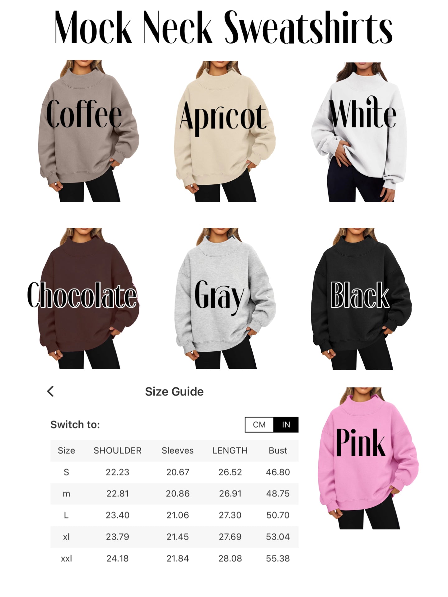 *PREORDER* Wholesale Mock Neck Sweatshirt
