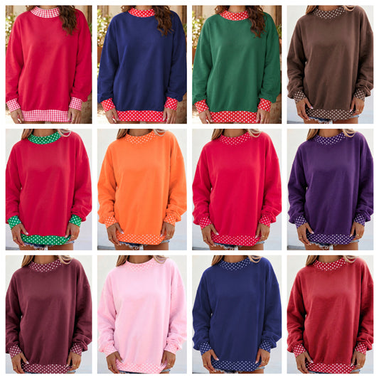 *PREORDER* Oversized Trimmed Mock Neck Sweatshirt