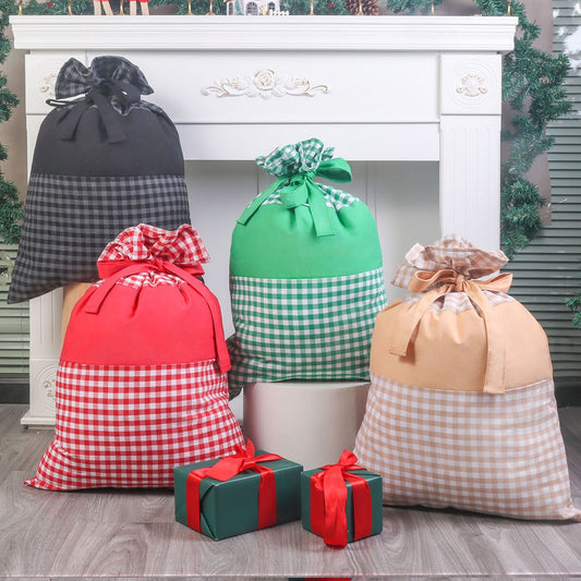 RTS • Wholesale Gingham Santa Sack & Stockings