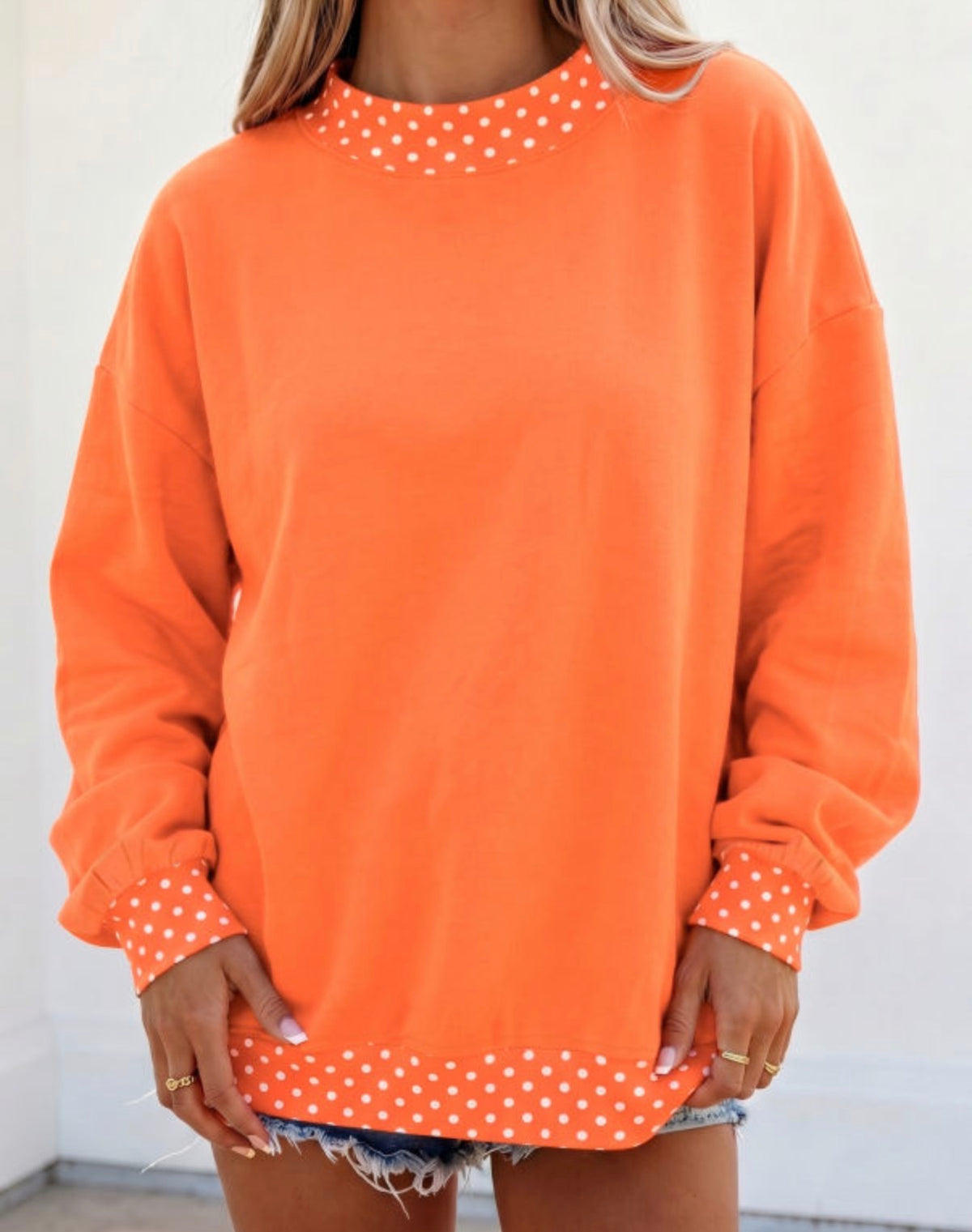 *PREORDER* Oversized Trimmed Mock Neck Sweatshirt