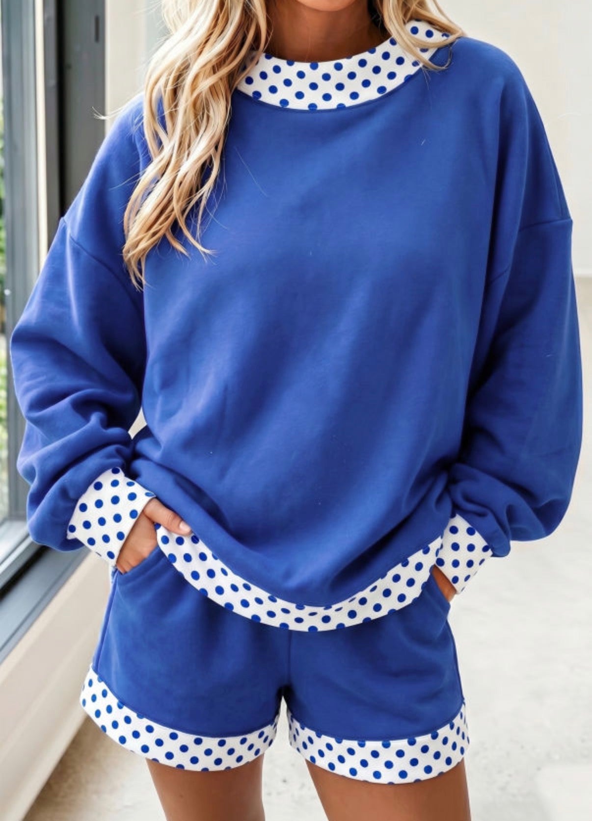*PREORDER* Oversized Trimmed Mock Neck Sweatshirt Short Shirt