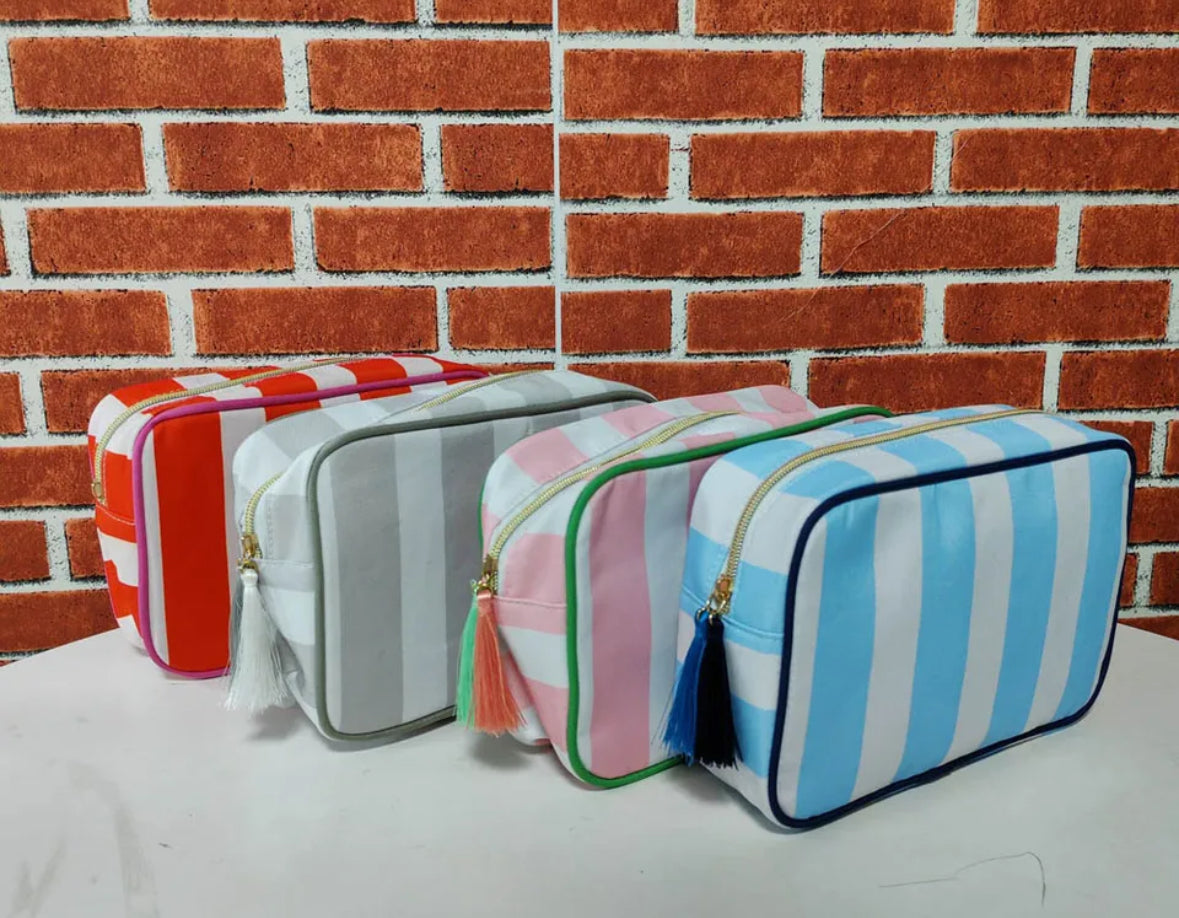 RTS Wholesale Stripe cosmetic bag