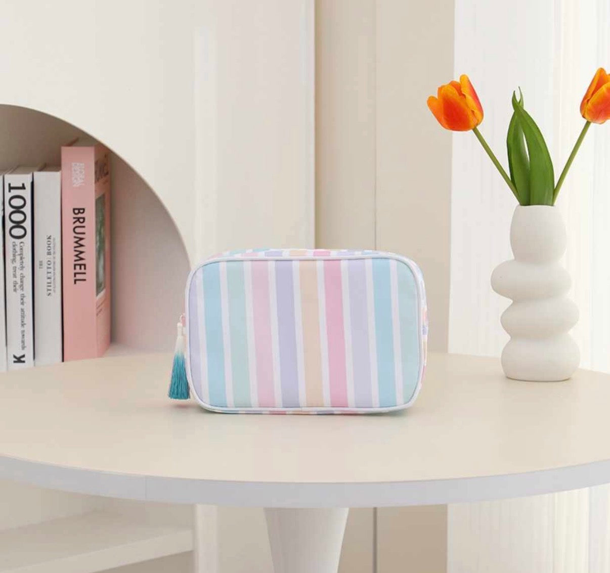 RTS Wholesale Stripe cosmetic bag