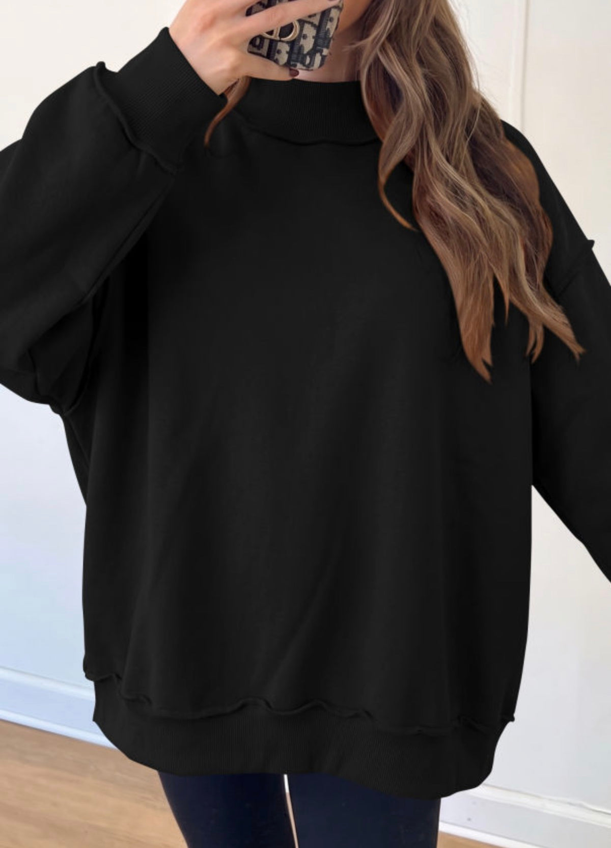 *PREORDER* Oversized Reversible Mock Neck Sweatshirt