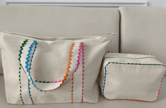 RTS • Wholesale Ric Rac Canvas Tote