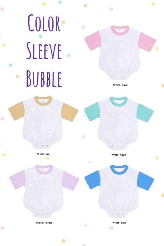 RTS • Wholesale Color Sleeve Bubble Romper